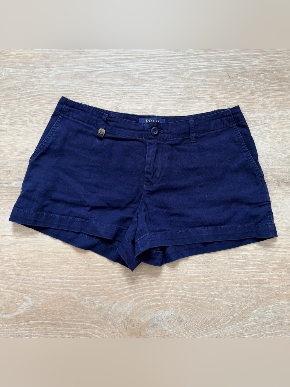 Polo Ralph Lauren Cotton Chino Shorts Youth 16/ women’s XS Classic Preppy Navy